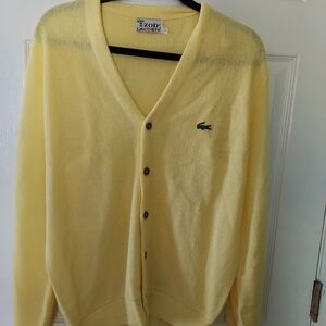 Lacoste Men's Vintage Yellow Cardigan